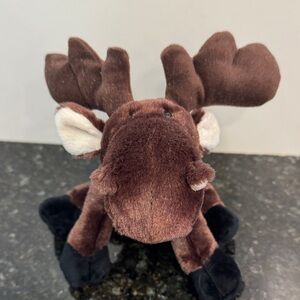 Ganz Webkinz Moose Plush Stuffed Animal Antlers Chocolate Brown 10” No Code